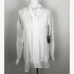 Simply Vera wang Top, Cream Tuck Front Tunic